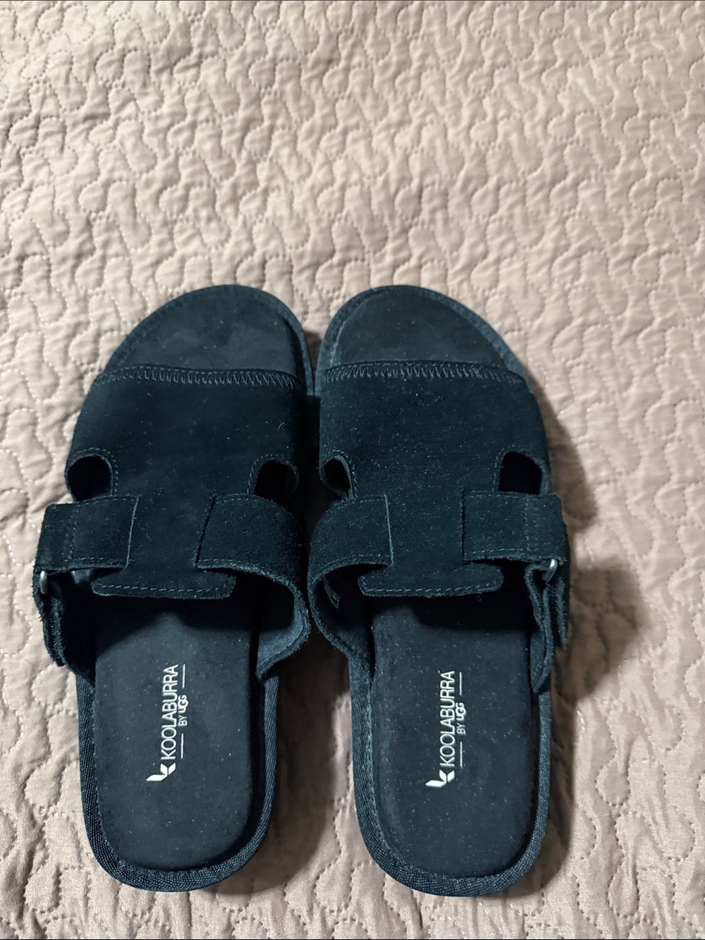 Women's Koolaburra Black Suede Slide Sandals Size 7
